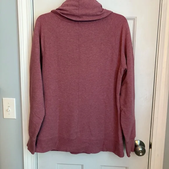 LLBean Rose pink cowl neck pullover, Size L - Picture 2 of 4